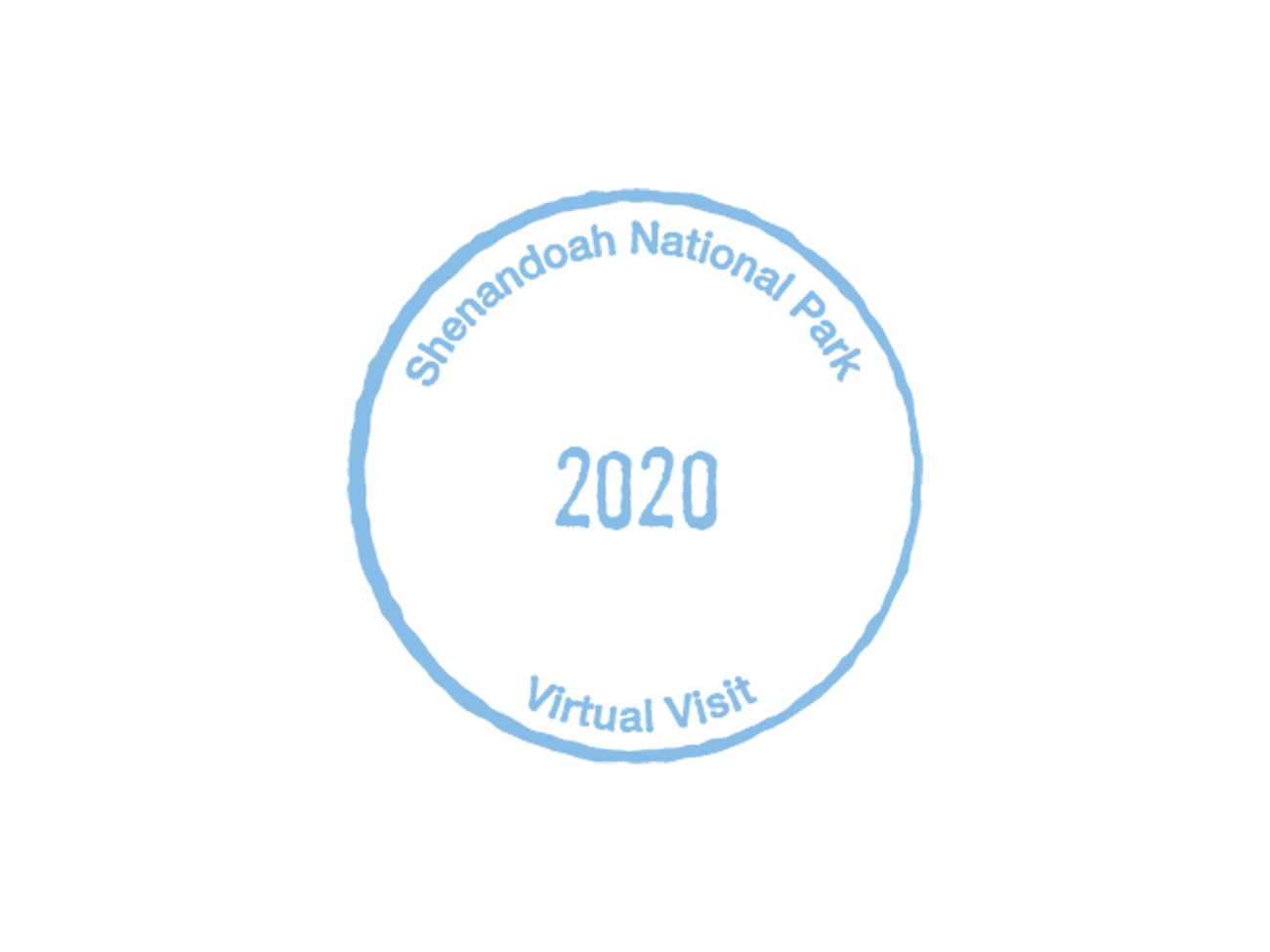 A stamp with the words Shenandoah National Park 2020 Virtual Visit