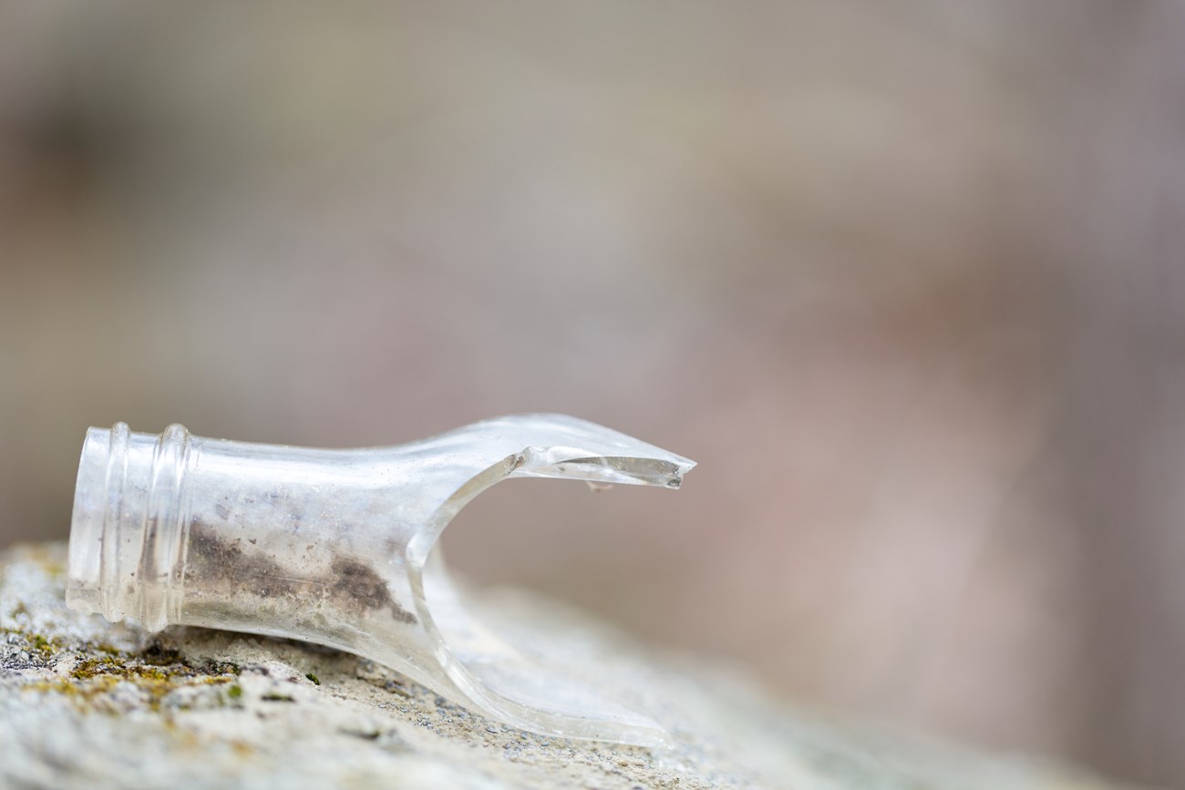 Top of historic glass bottle piece.