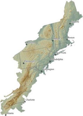 Historic brook trout range map