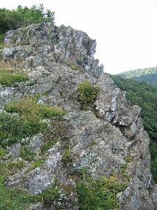 Greenstone cliff at Crescent Rock