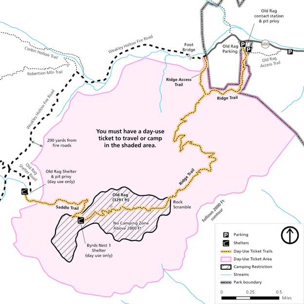 Old Rag Day-use Ticket Map