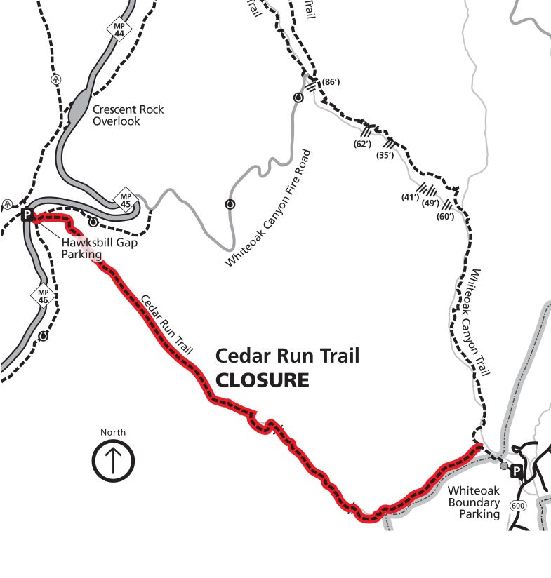 WhiteOakCanyon_CedarRunTrailCLOSURE_PRINT Cedar Run Trail Closure