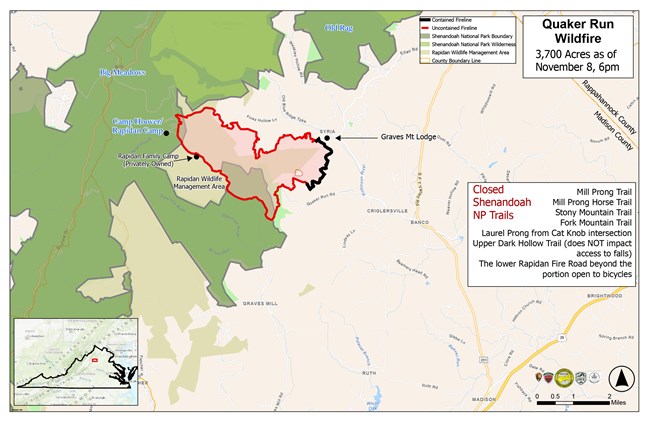 Shenandoah National Park Line Map Insulated Water Bottle - McGovern Outdoor