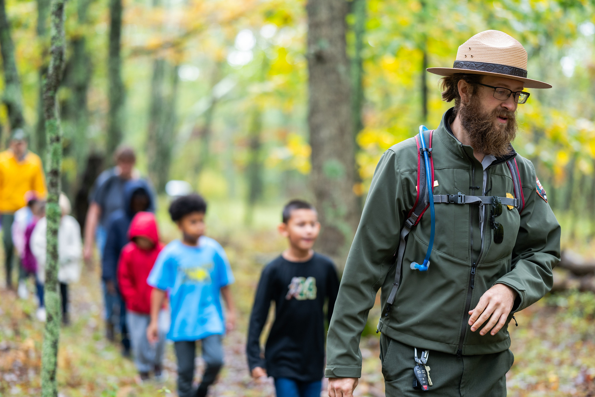 Ranger with a school group