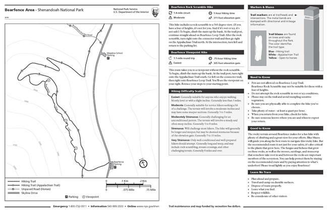 Click to download the trail map Map and descriptions for Bearfence rock scramble and viewpoint hikes