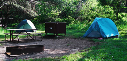 A campsite in Shenandoah's popular Big Meadows Campground. A campsite in Shenandoah's popular Big Meadows Campground.