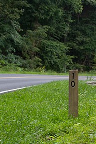 Milepost on Skyline Drive