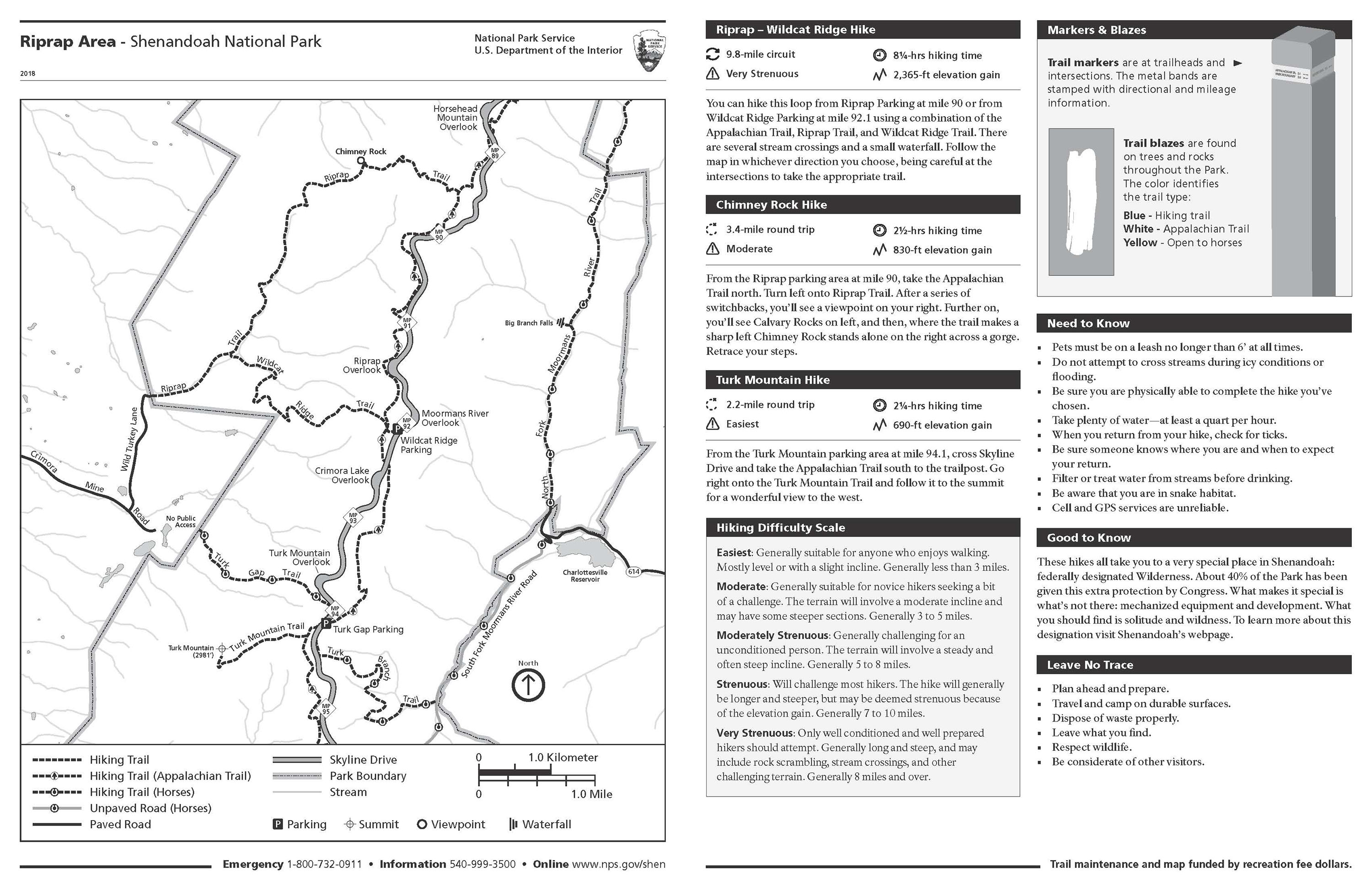 Shenandoah National Park Map