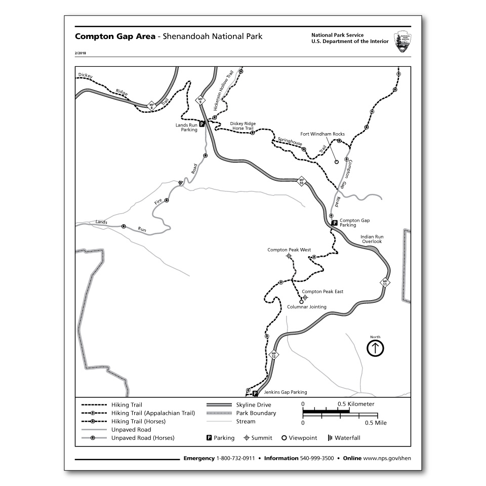 A Graphic Of A Trail Map For Compton Gap. - A graphic of a trail map for Compton Gap.