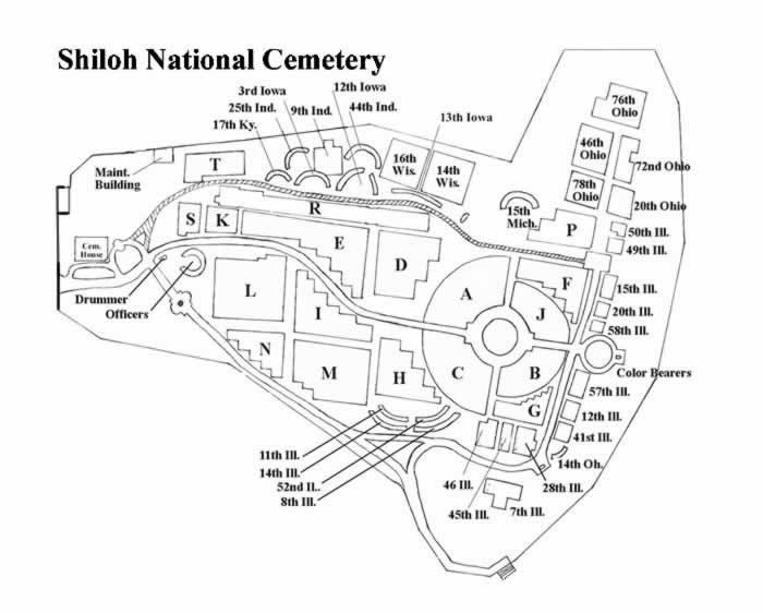 Shiloh National Cemetery Map