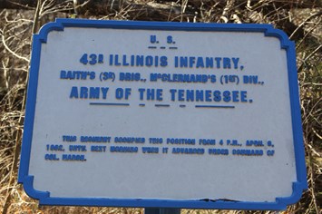 Position Marker #040: 43rd Illinois Infantry close up photograph