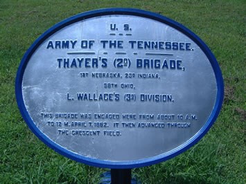 Position Marker #119: Thayer's (2nd) Brigade close up photograph