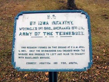 Position Marker #175: 6th Iowa Infantry close up photograph