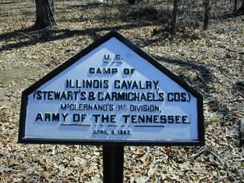 Campsite Tablet #A-18: Stewart's & Carmichael's Companies, Illinois Cavalry close up photograph