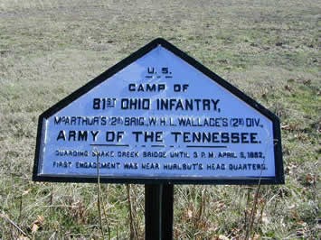 Campsite Tablet #A-27: 81st Ohio Infantry close up photograph