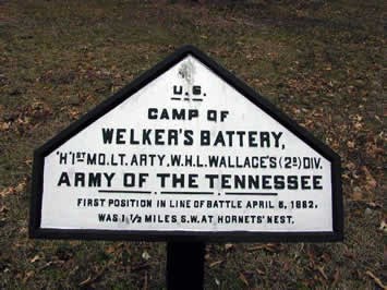 Campsite Tablet #A-36: Welker's Battery (H), 1st Missouri Light Artillery close up photograph