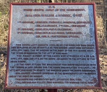 Historic Plaque #O: Hardee's (3rd) Corps, Army of the Mississippi close up photograph
