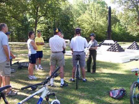 Bicycle tour Ranger leading a tour.
