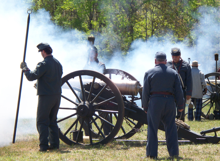 Confederate Artillery Fire - NPS Photo by Chris Mekow