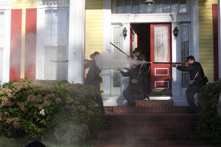 Filming of "Corinth Crossroads: A Town Amidst War," in historic Corinth, MS.