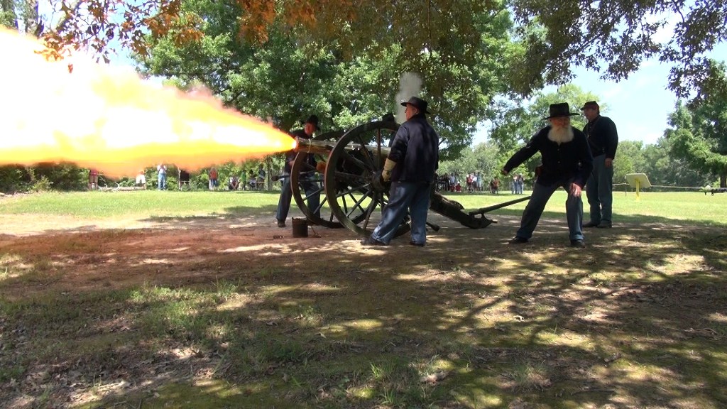 Cannon Firing Living historians fire a cannon