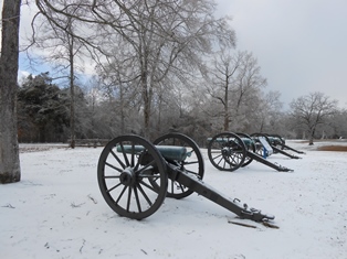 cannon in snow