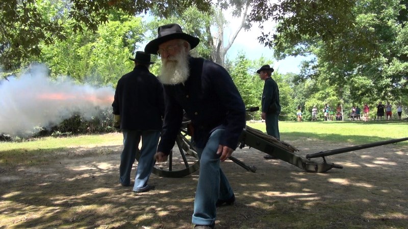 Cannon Fire Living history fires a cannon
