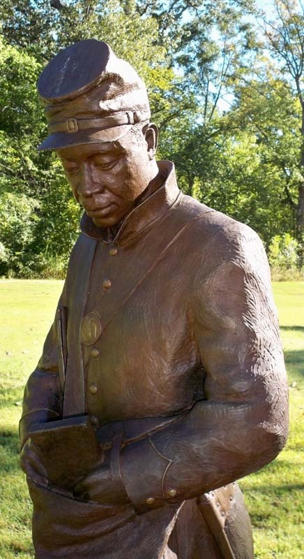Bronze statue of a USCT soldier
