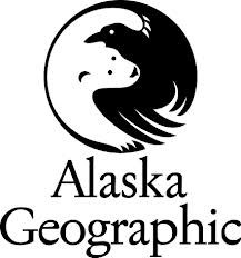 Polar bear and raven emblem above text reading Alaska Geographic. Polar bear and raven emblem above text reading Alaska Geographic.