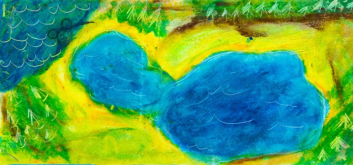Child's drawing of the Glen Lakes Child's drawing of the Glen Lakes