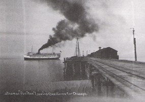 Steamer Puritan at Glen Haven Dock