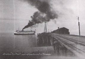 Steamer Puritan at Glen Haven Dock