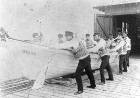 Surfboat with crew