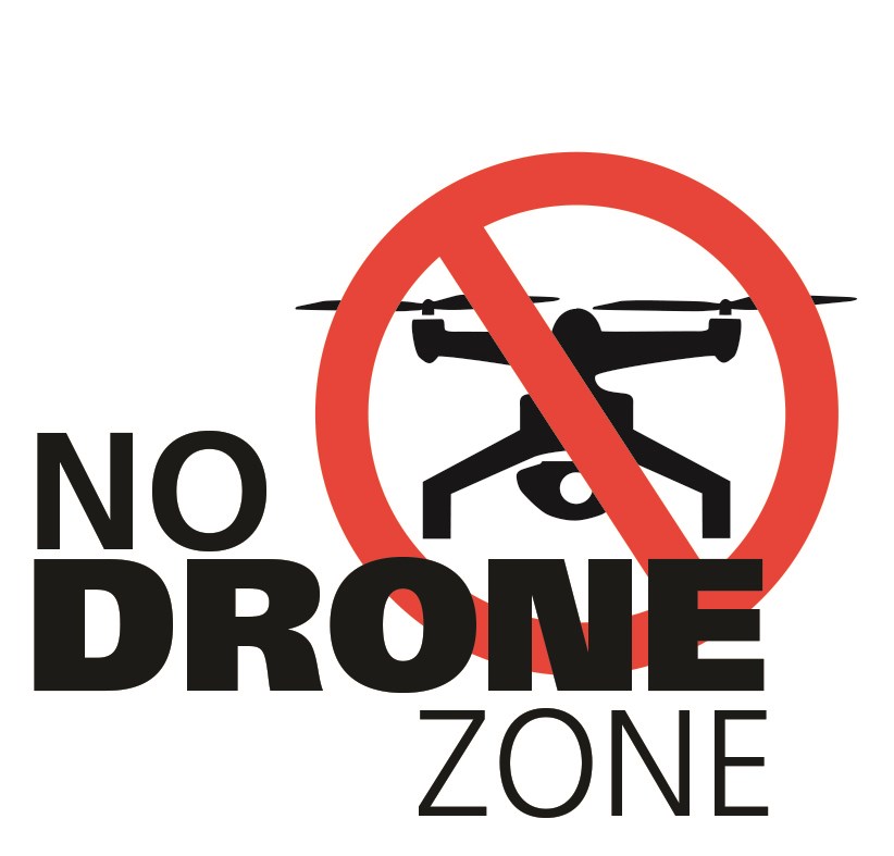 Graphic of drone within red no circle