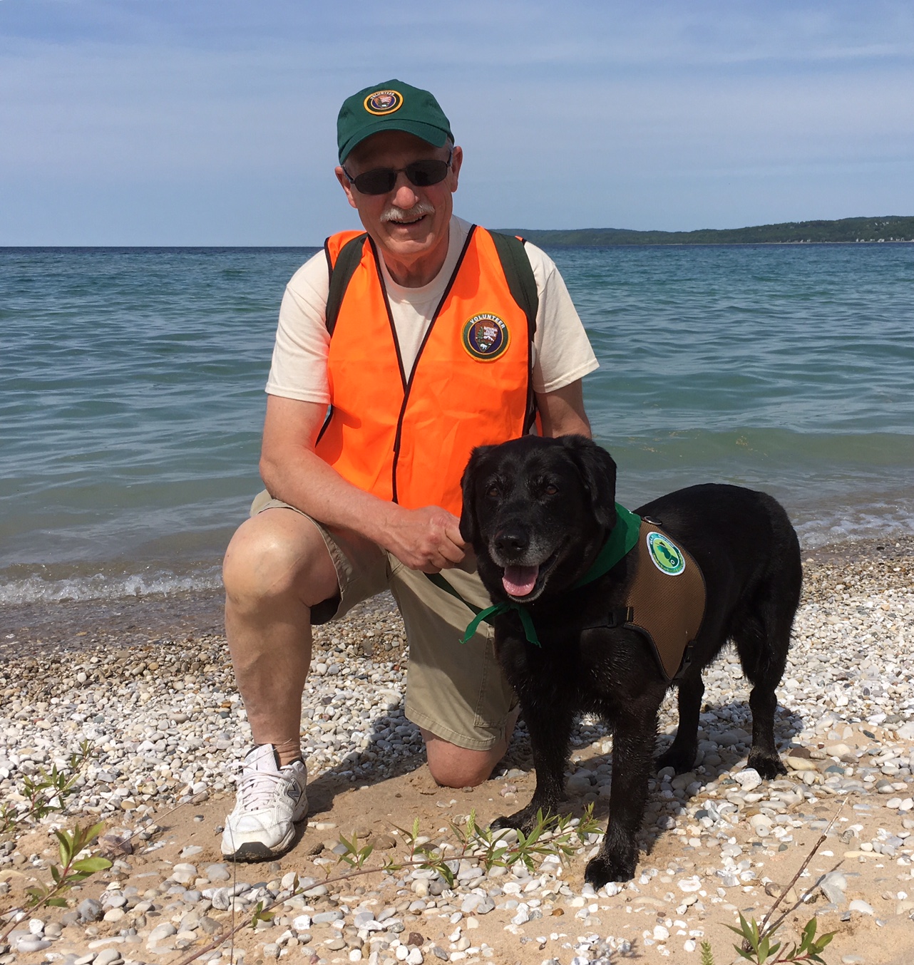 Volunteer and his dog