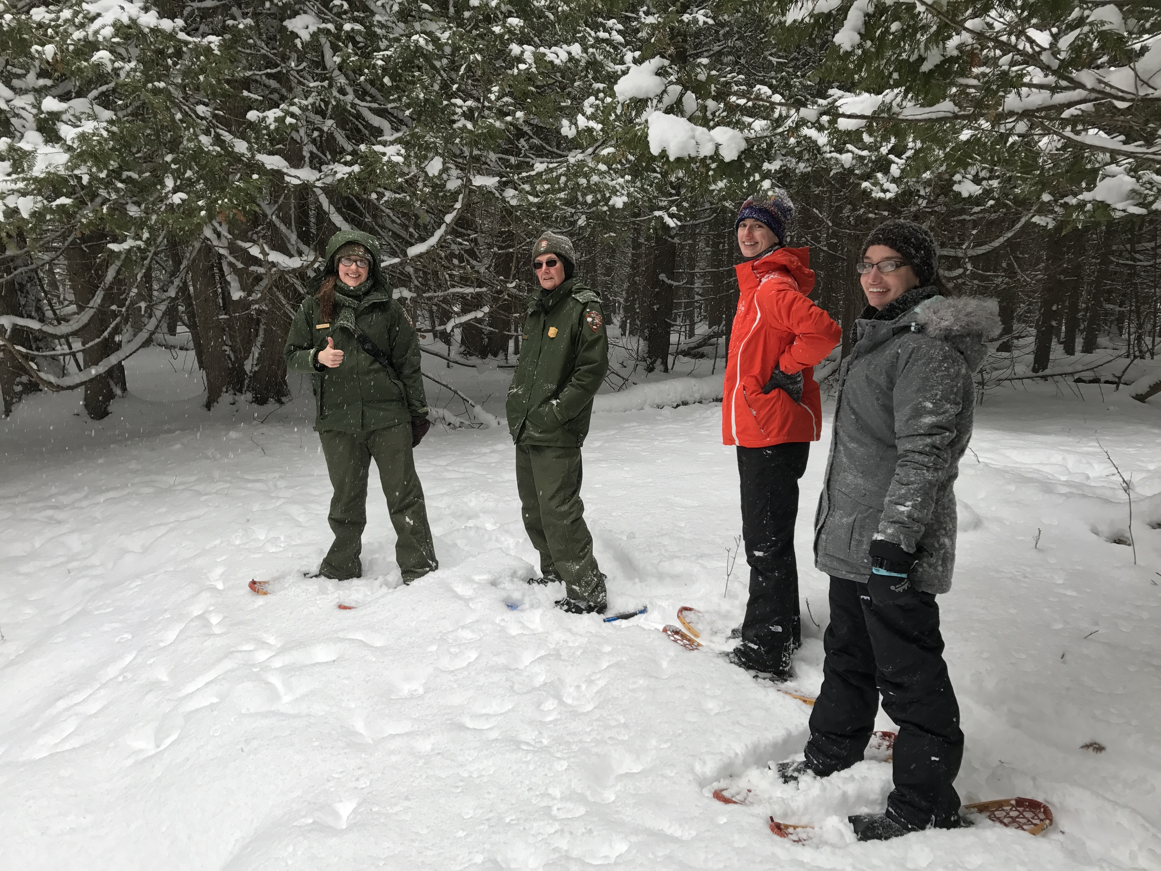 Interns and rangers lead snowshoe hikes