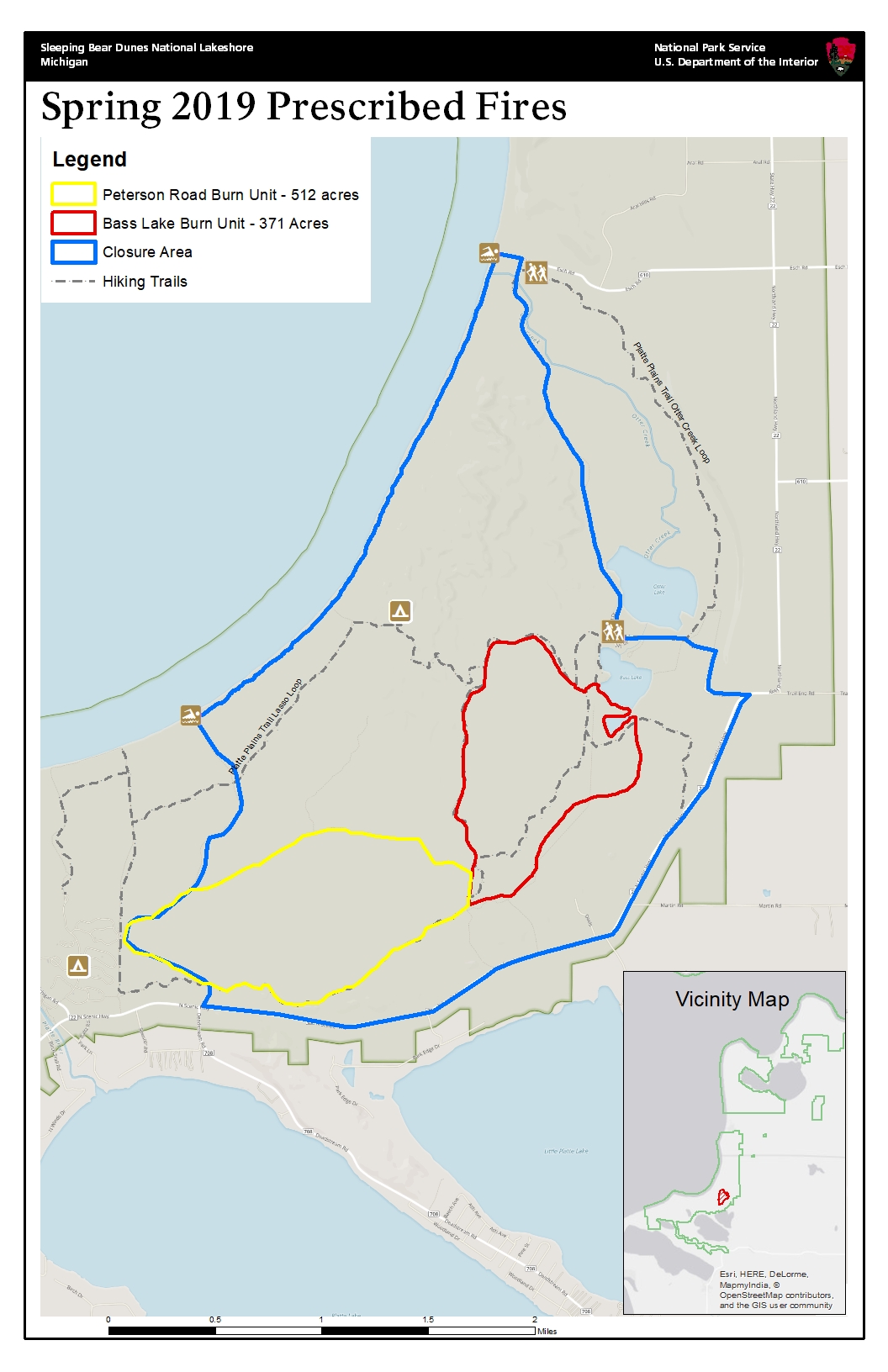 Map outlining prescribed burn area