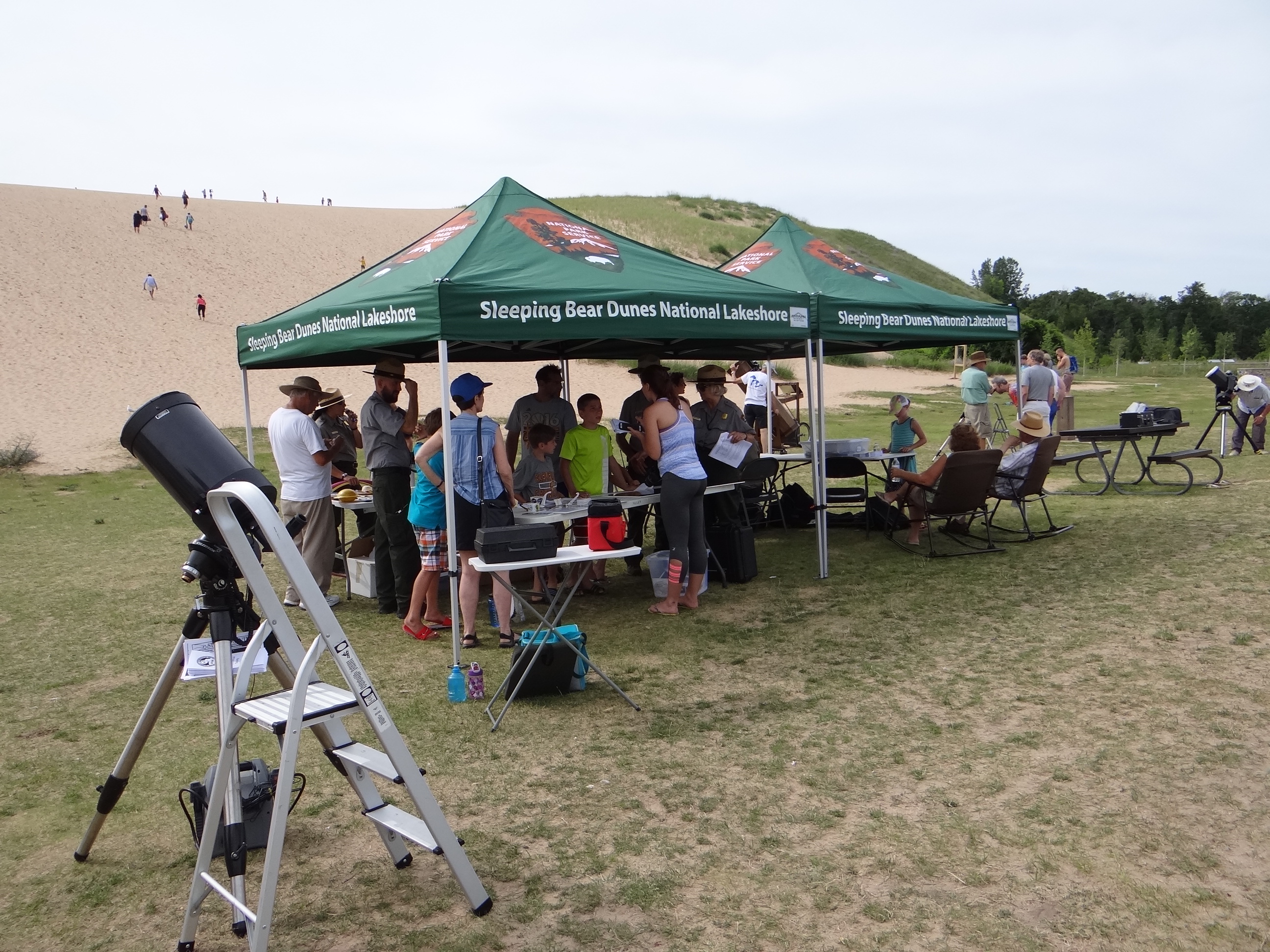 Sun gazers at the Dune Climb