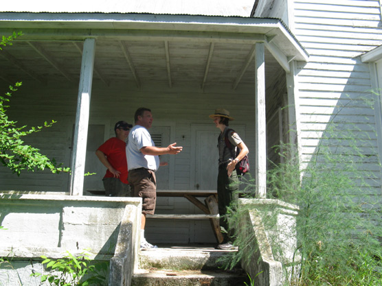 Visitors on a spring hike learn about life on the Treat family farm at Sleeping Bear Dunes National Lakeshore. Photo courtesy of the National Park Service.