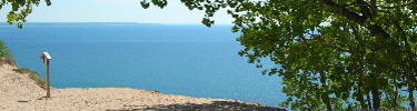 View from the top of the Lake Michigan Overlook on the Pierce Stocking Scenic Drive