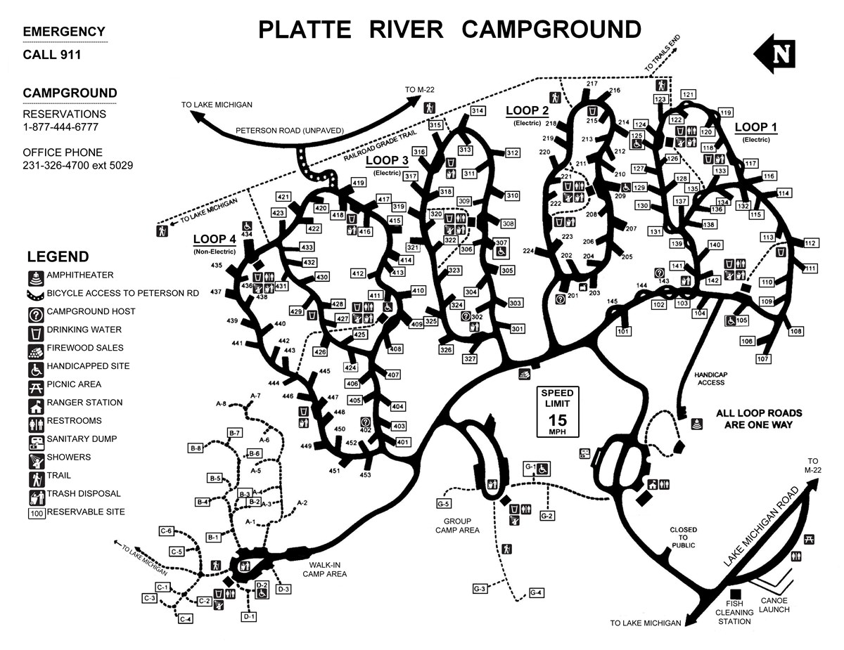 Platte River State Park Trail Map Platte River Campground Map - Sleeping Bear Dunes National Lakeshore (U.s. National  Park Service)