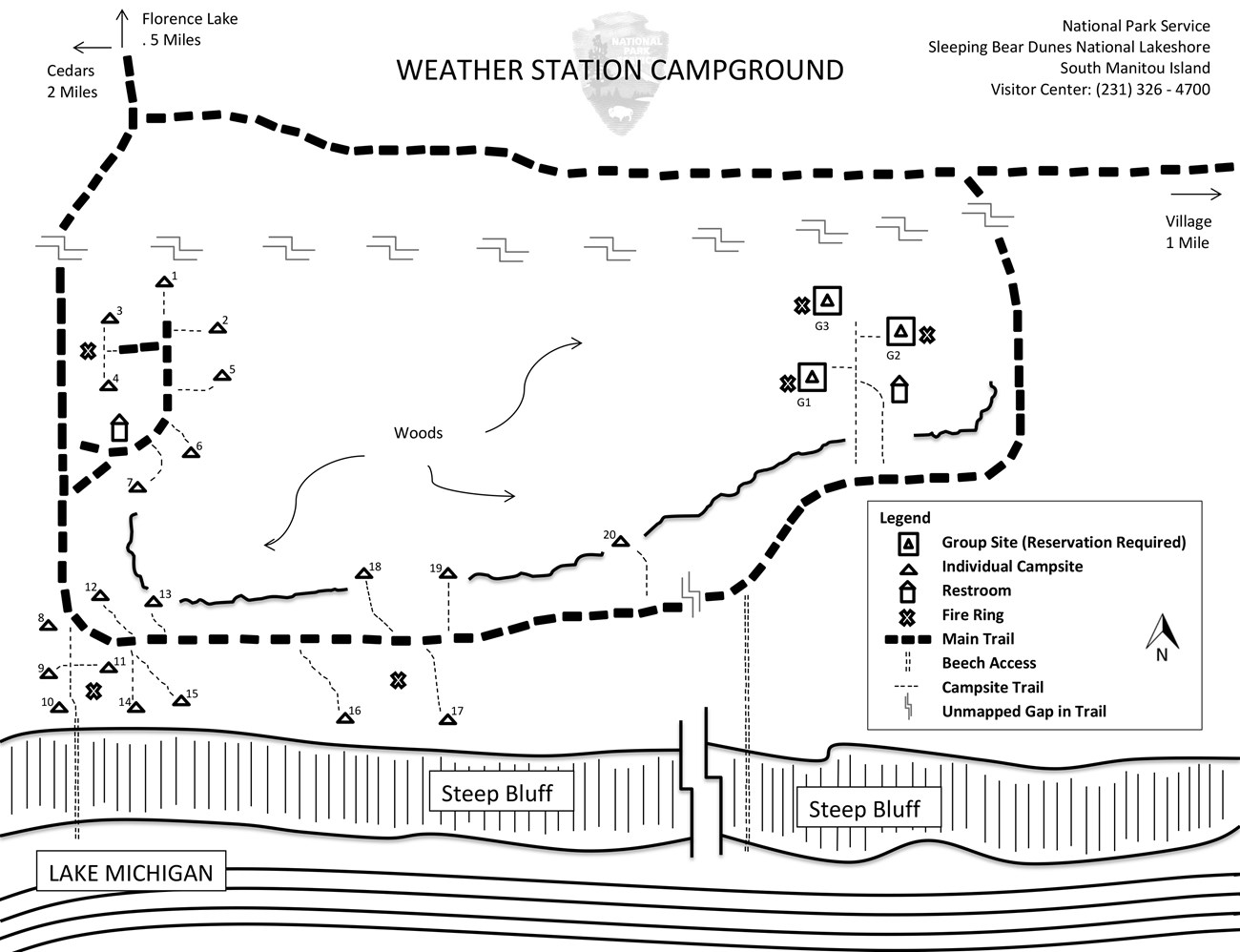 Map of Weather Station campground