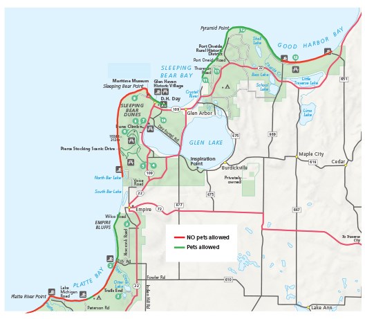 Sleeping Bear Dunes Map Pets In The Park - Sleeping Bear Dunes National Lakeshore (U.s. National  Park Service)