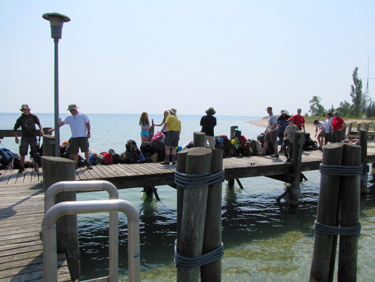 Campers on the SMI dock Campers on the SMI dock