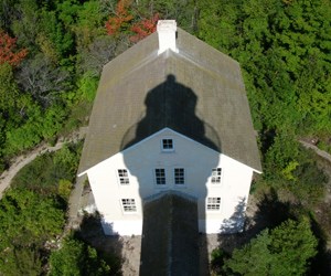 South Manitou Island Lighthouse shadow on Keeper's Dwelling