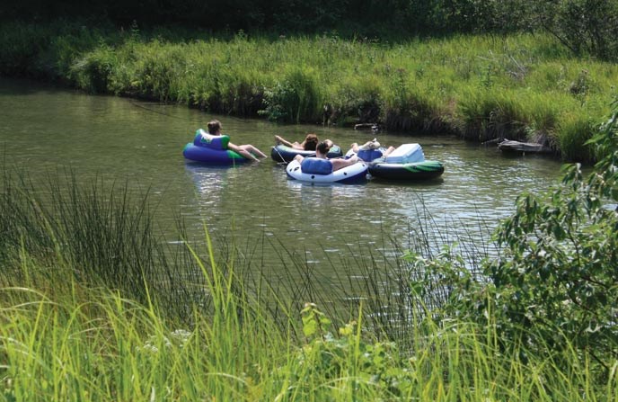 Tubing down the river