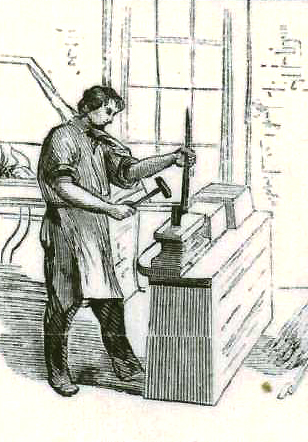 Forging the bayonet socket, c1860
