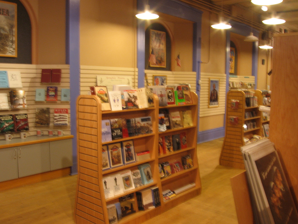 The bookshelves