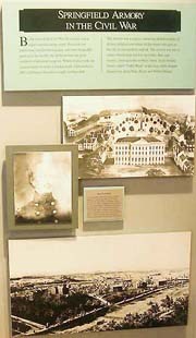 Displayed are images of Superintendent James Ripley, and of the mid-19thC Armory Hill Shops.
