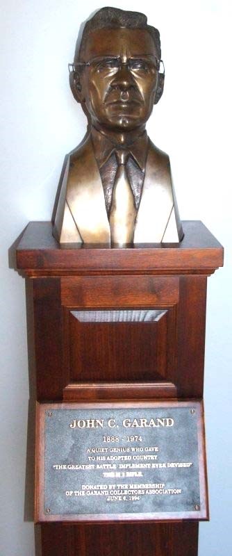 Bronze memorial bust of John C. Garand